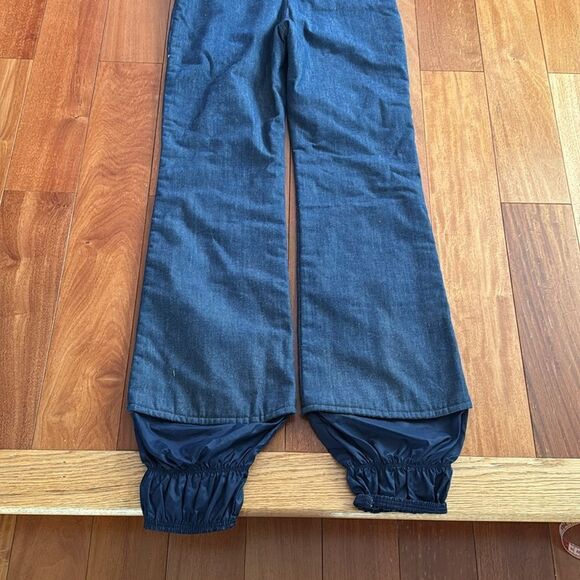 Levi's Vtg 70s Ski Bib Denim Blue Jean Snow Suit Overalls Apres Womens 10/12 - Picture 6 of 16